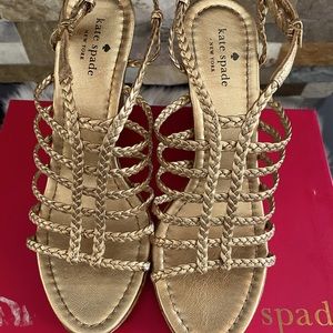 Kate Spade Felix Gold Metallic Wedge Sandal